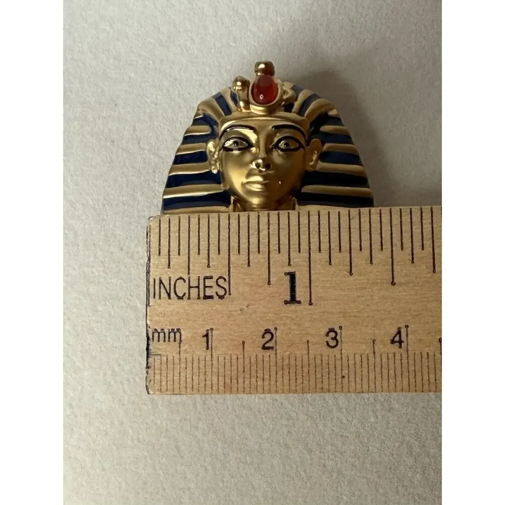 Vintage Franklin Mint King Tutankhamun Tut Jewelry Egyptian Revival Brooch Pin